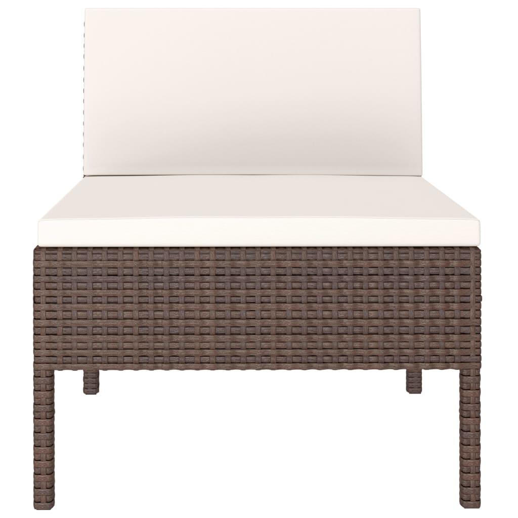 Patio Chairs 3 pcs with Cushions Poly Rattan Brown at Set Shop and Smile