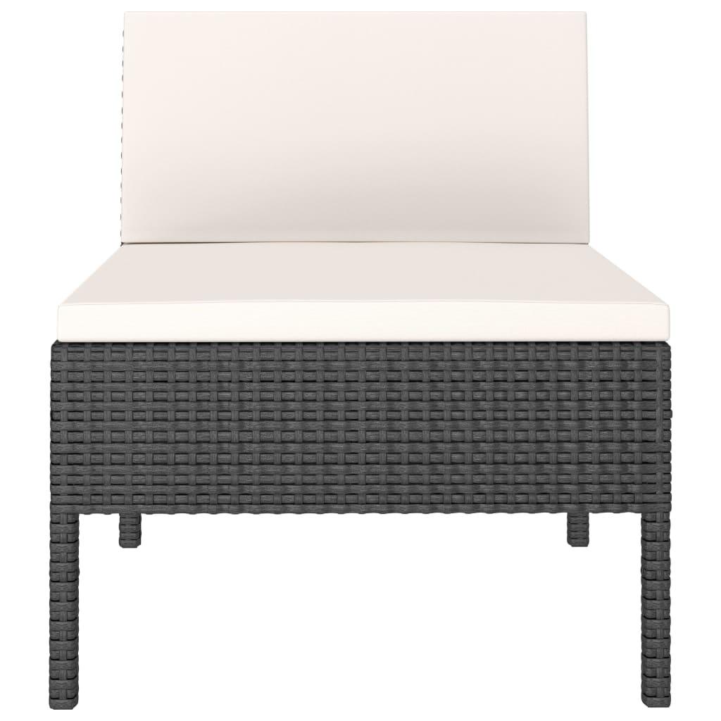 Patio Chairs 3 pcs with Cushions Poly Rattan Black at Set Shop and Smile