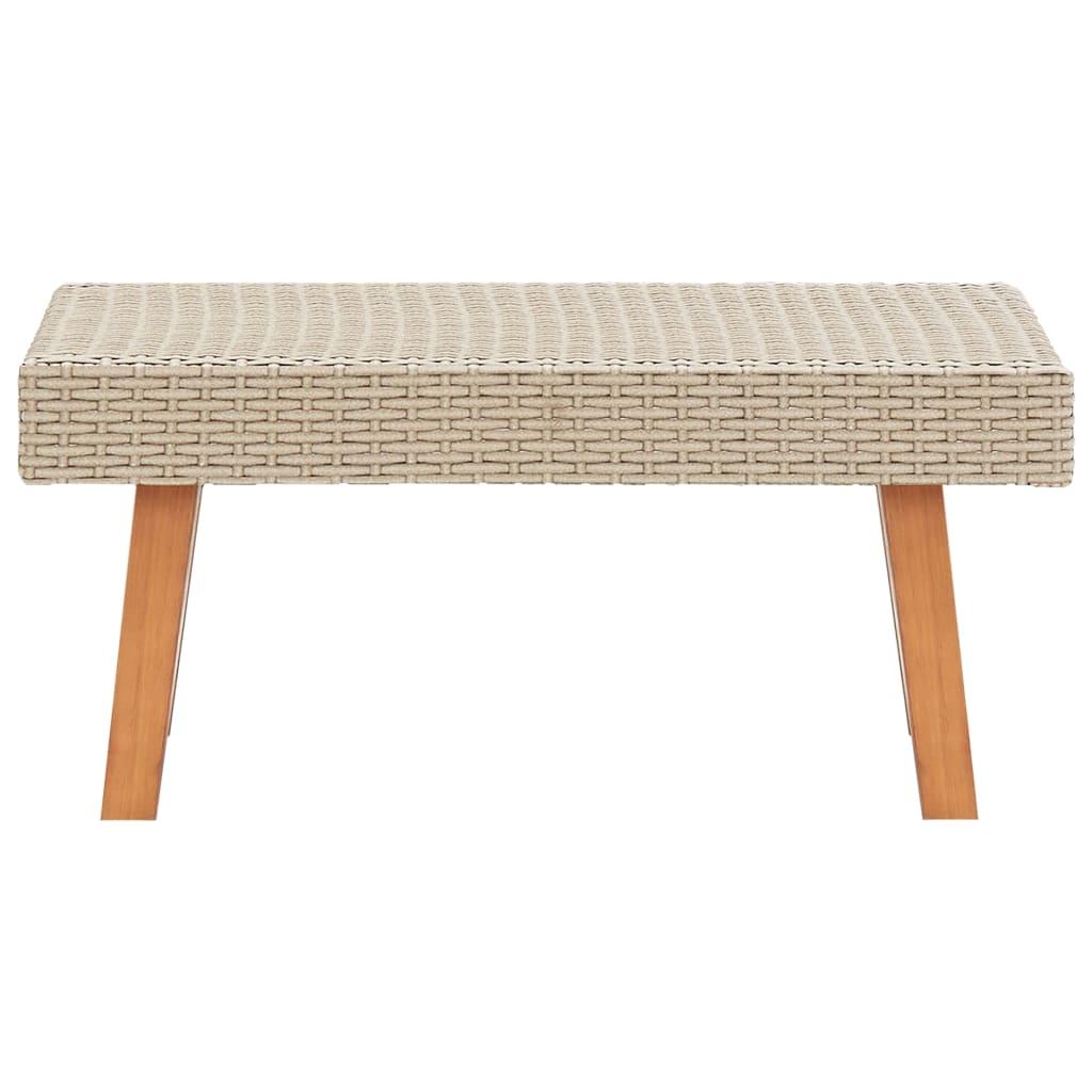 Patio Coffee Table Poly Rattan Beige at Set Shop and Smile