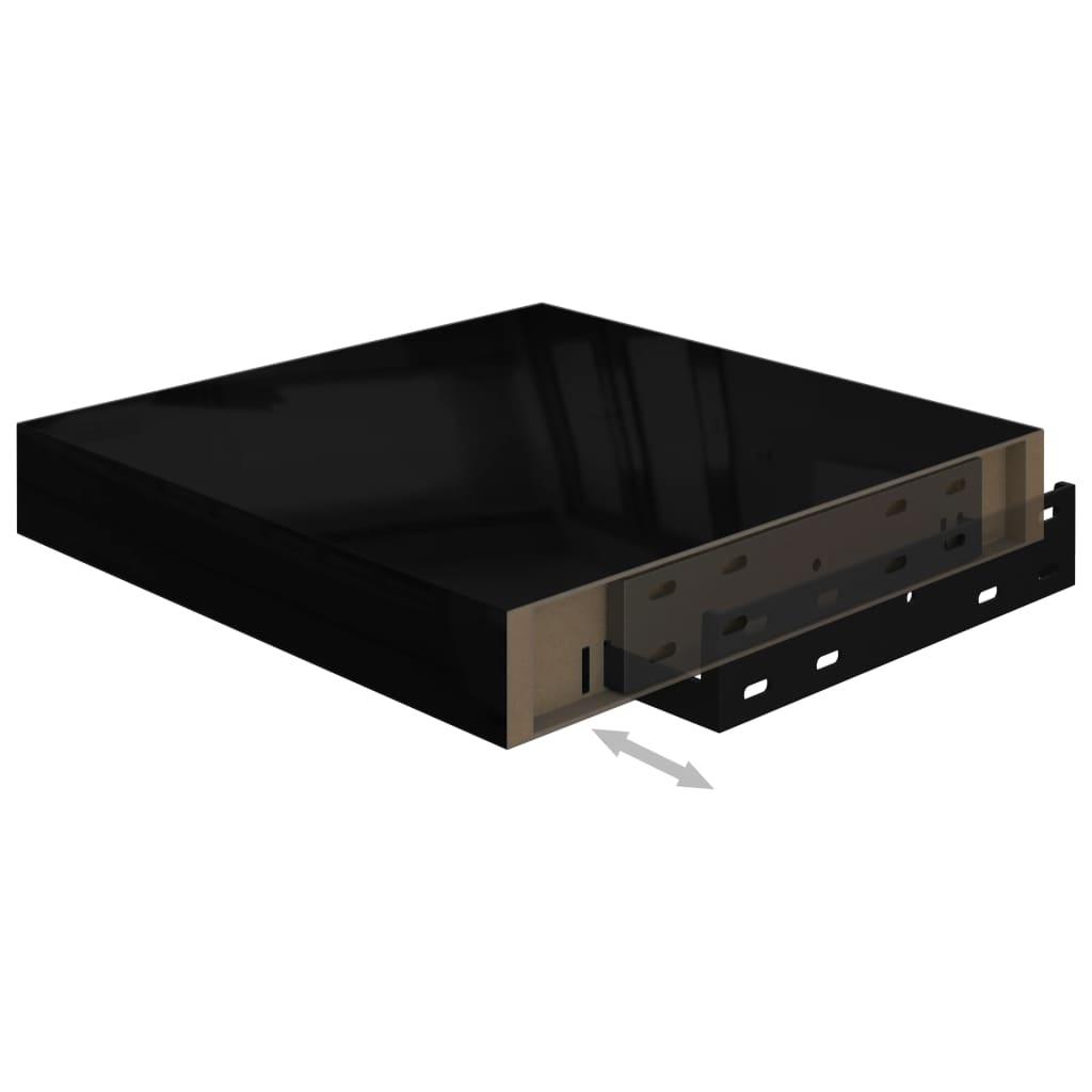 Floating Wall Shelf High Gloss Black 9.1"x9.3"x1.5" MDF at Set Shop and Smile