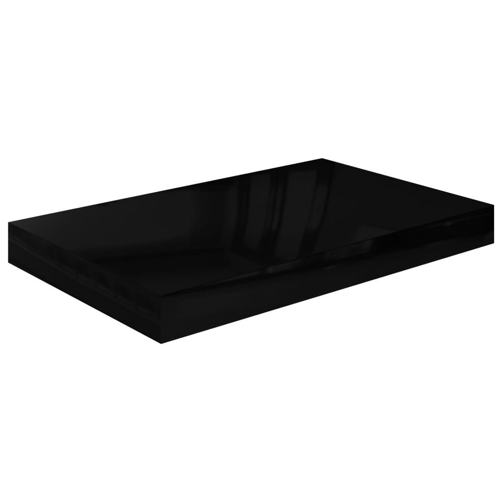 Floating Wall Shelves 2 pcs High Gloss Black 15.7"x9.1"x1.5" MDF at Set Shop and Smile