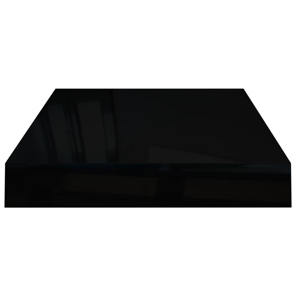 Floating Wall Shelves 2 pcs High Gloss Black 15.7"x9.1"x1.5" MDF at Set Shop and Smile