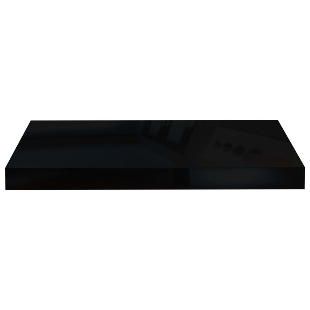 Floating Wall Shelves 2 pcs High Gloss Black 19.7"x9.1"x1.5" MDF at Set Shop and Smile