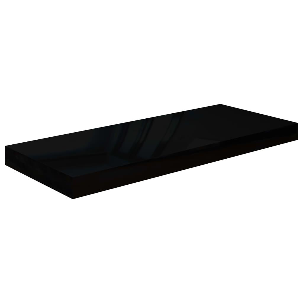 Floating Wall Shelves 2 pcs High Gloss Black 23.6"x9.3"x1.5" MDF at Set Shop and Smile