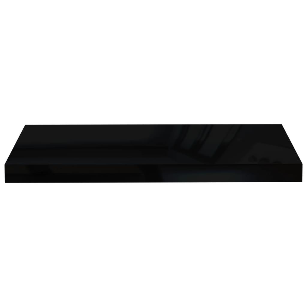 Floating Wall Shelves 2 pcs High Gloss Black 23.6"x9.3"x1.5" MDF at Set Shop and Smile