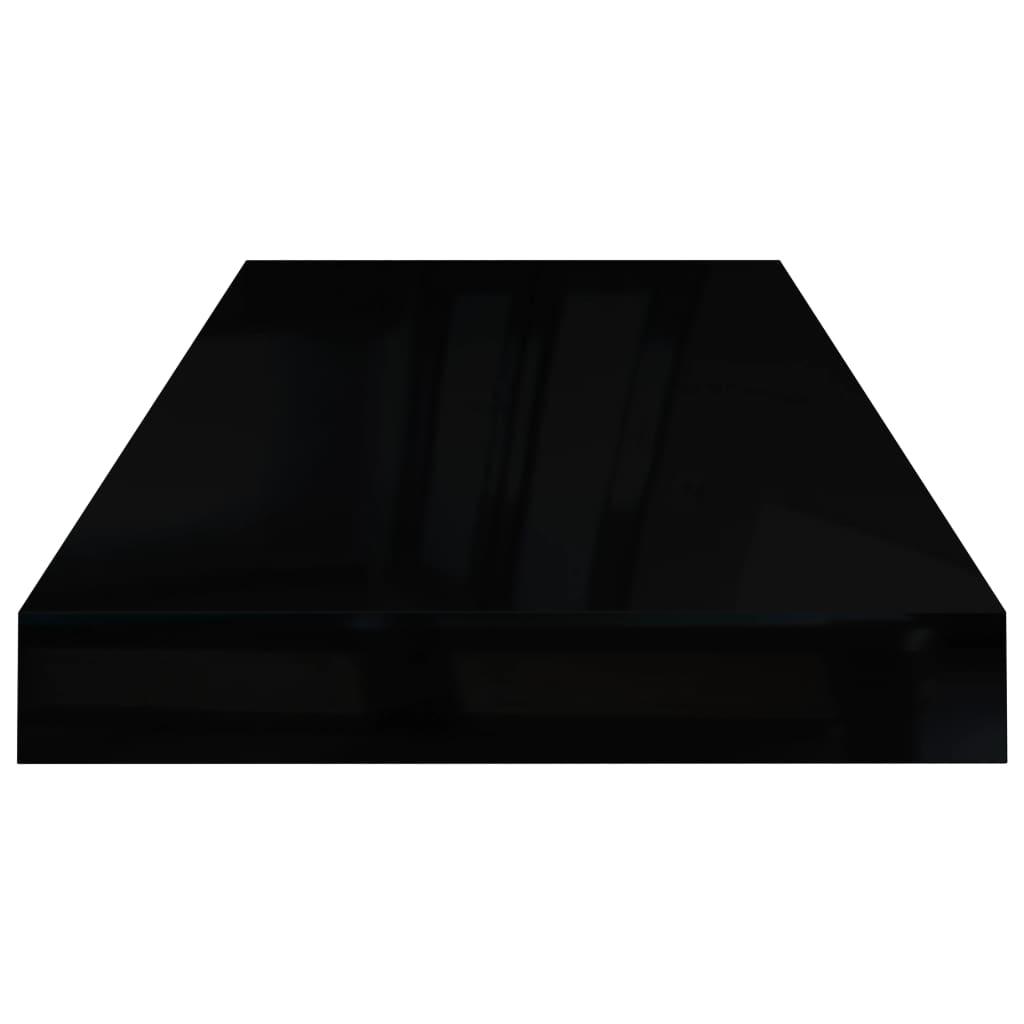 Floating Wall Shelves 2 pcs High Gloss Black 23.6"x9.3"x1.5" MDF at Set Shop and Smile