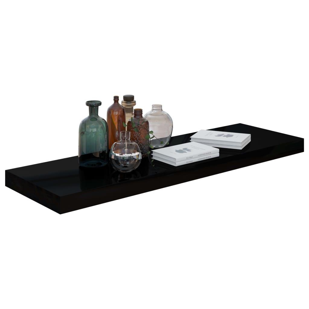 Floating Wall Shelf High Gloss Black 31.5"x9.3"x1.5" MDF at Set Shop and Smile
