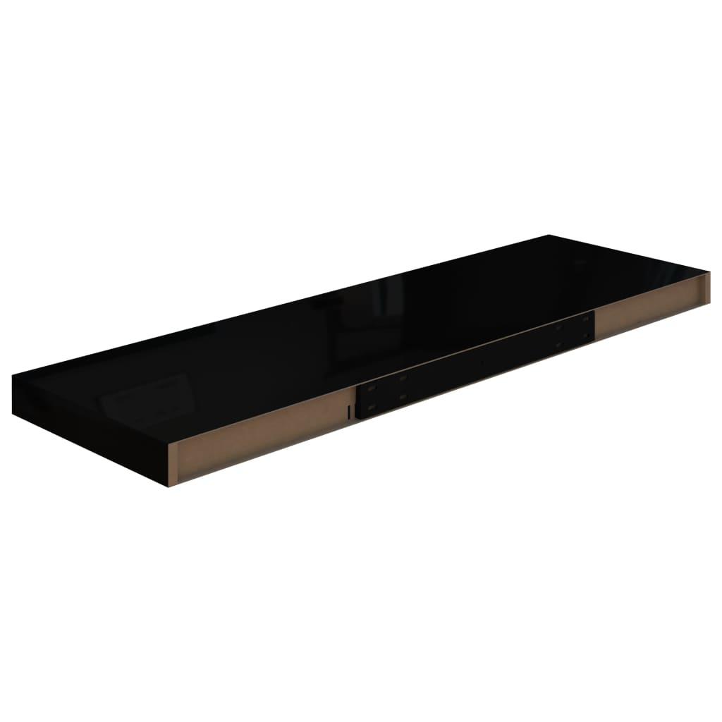Floating Wall Shelf High Gloss Black 31.5"x9.3"x1.5" MDF at Set Shop and Smile
