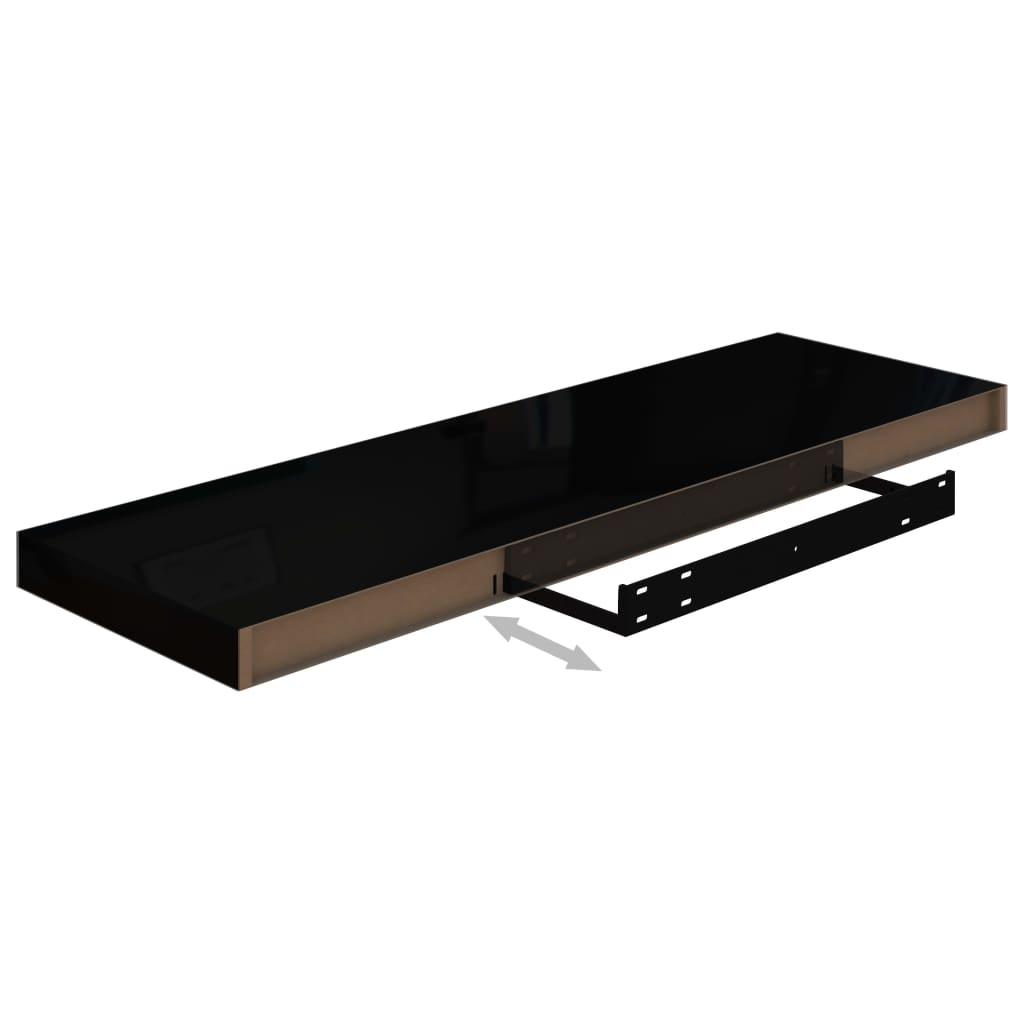 Floating Wall Shelf High Gloss Black 31.5"x9.3"x1.5" MDF at Set Shop and Smile