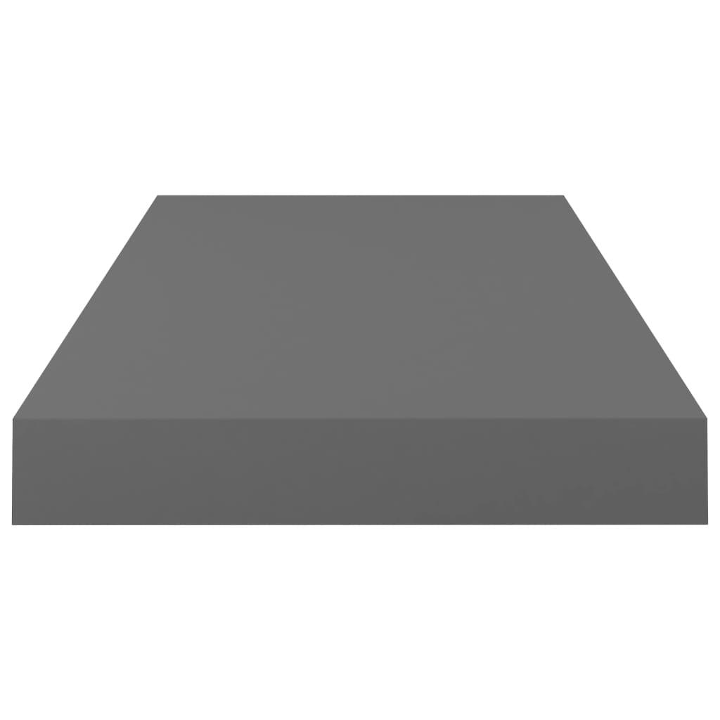 Floating Wall Shelves 2 pcs High Gloss Gray 19.7"x9.1"x1.5" MDF at Set Shop and Smile