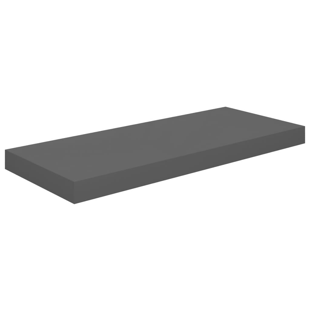 Floating Wall Shelves 2 pcs High Gloss Gray 23.6"x9.3"x1.5" MDF at Set Shop and Smile