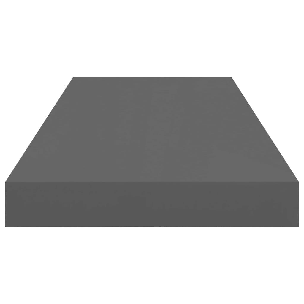 Floating Wall Shelves 2 pcs High Gloss Gray 23.6"x9.3"x1.5" MDF at Set Shop and Smile