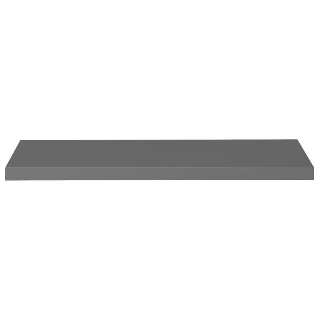 Floating Wall Shelf High Gloss Gray 35.4"x9.3"x1.5" MDF at Set Shop and Smile