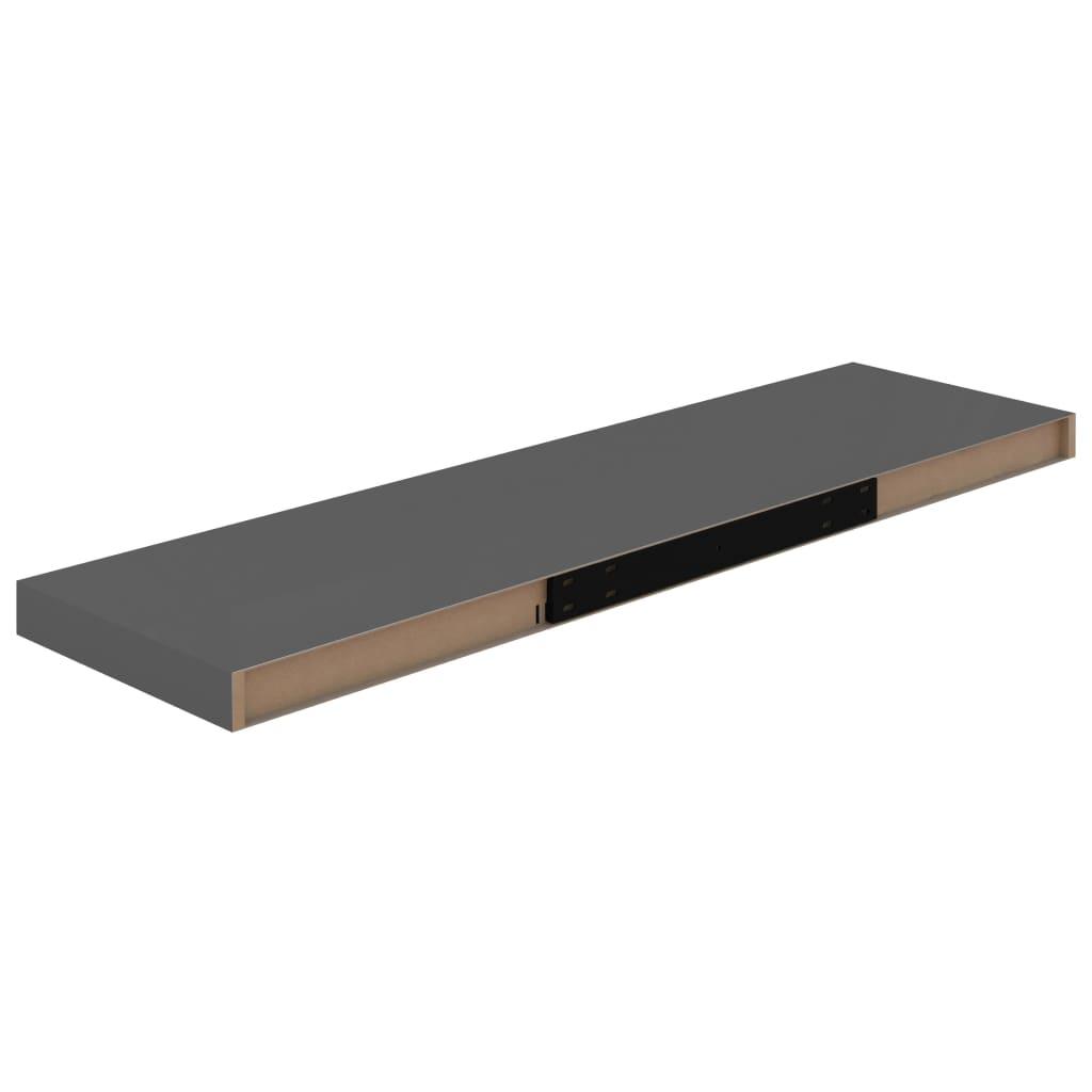 Floating Wall Shelf High Gloss Gray 35.4"x9.3"x1.5" MDF at Set Shop and Smile