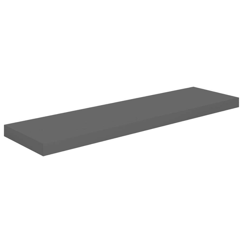 Floating Wall Shelves 4 pcs High Gloss Gray 35.4"x9.3"x1.5" MDF at Set Shop and Smile