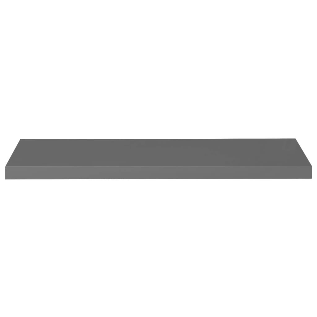 Floating Wall Shelves 4 pcs High Gloss Gray 35.4"x9.3"x1.5" MDF at Set Shop and Smile