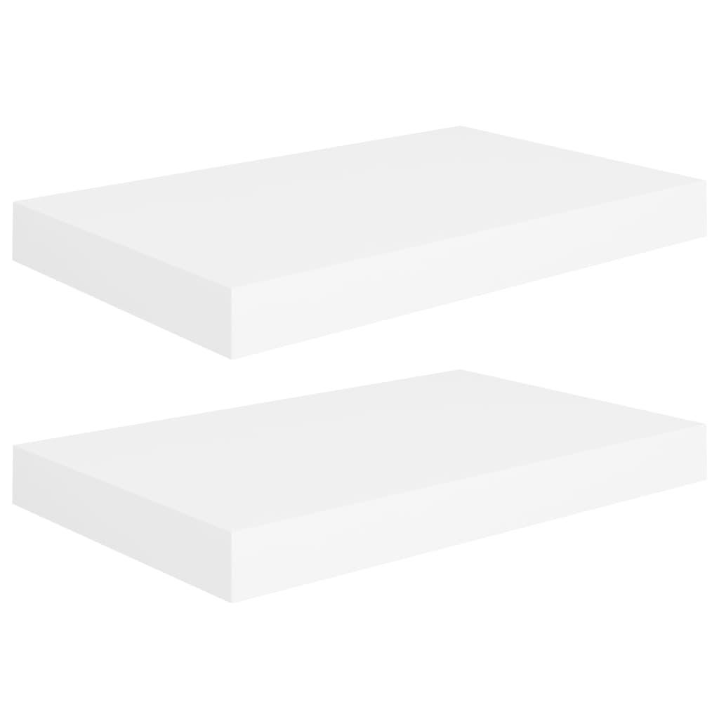 Floating Wall Shelves 2 pcs White 15.7"x9.1"x1.5" MDF at Set Shop and Smile