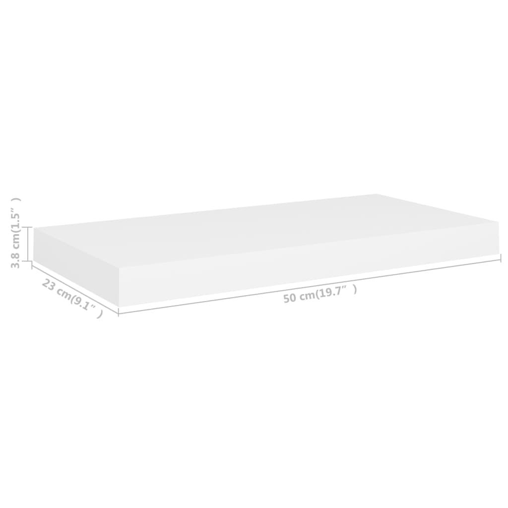 Floating Wall Shelves 2 pcs White 19.7"x9.1"x1.5" MDF at Set Shop and Smile
