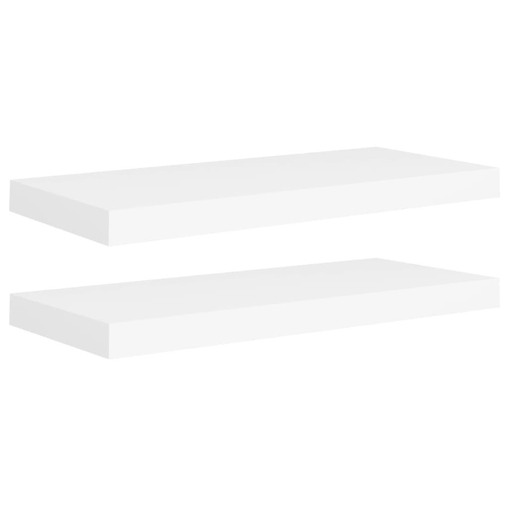 Floating Wall Shelves 2 pcs White 23.6"x9.3"x1.5" MDF at Set Shop and Smile