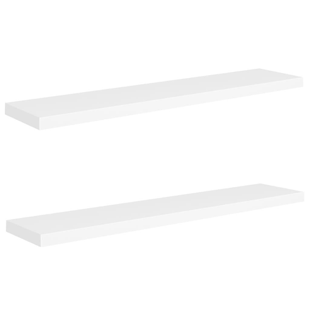 Floating Wall Shelves 2 pcs White 47.2"x9.3"x1.5" MDF at Set Shop and Smile