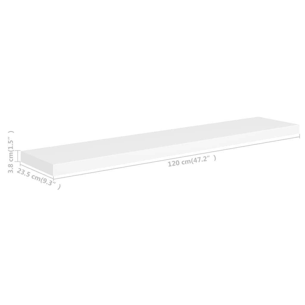 Floating Wall Shelves 2 pcs White 47.2"x9.3"x1.5" MDF at Set Shop and Smile