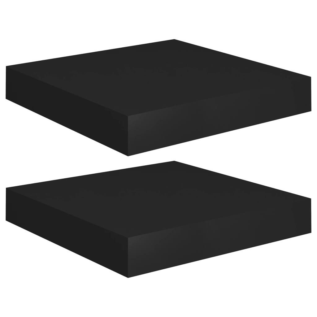 Floating Wall Shelves 2 pcs Black 9.1"x9.3"x1.5" MDF at Set Shop and Smile