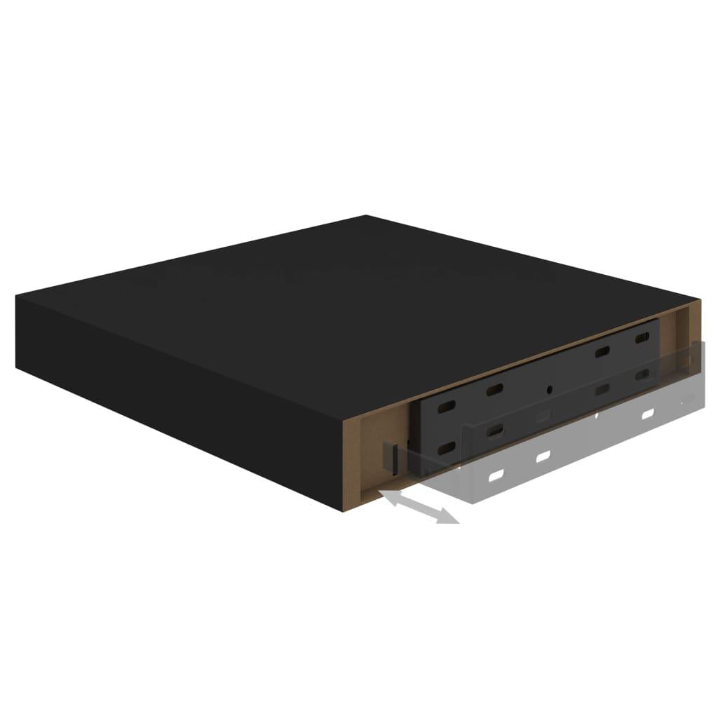 Floating Wall Shelves 2 pcs Black 9.1"x9.3"x1.5" MDF at Set Shop and Smile