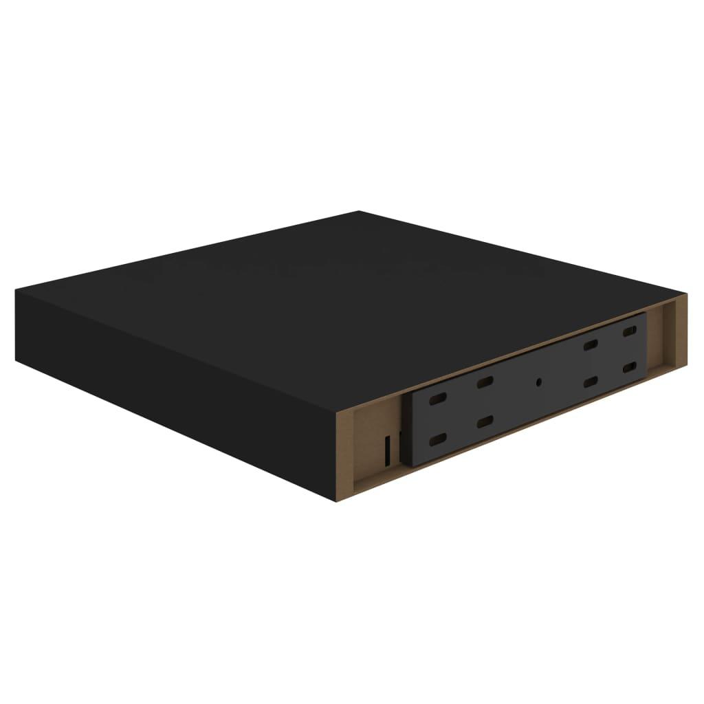 Floating Wall Shelves 2 pcs Black 9.1"x9.3"x1.5" MDF at Set Shop and Smile