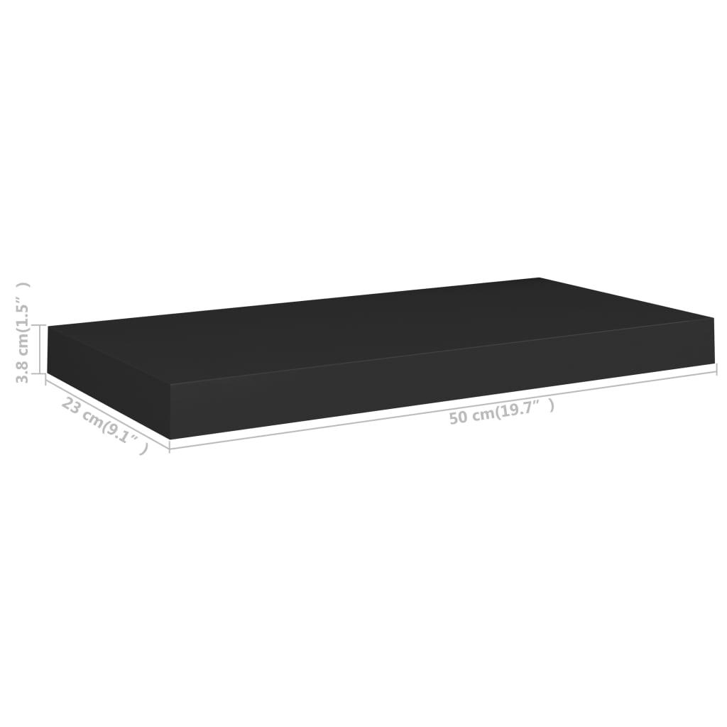 Floating Wall Shelves 4 pcs Black 19.7"x9.1"x1.5" MDF at Set Shop and Smile