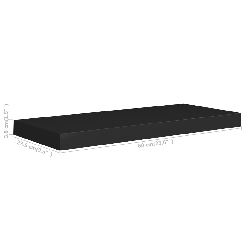 Floating Wall Shelf Black 23.6"x9.3"x1.5" MDF at Set Shop and Smile