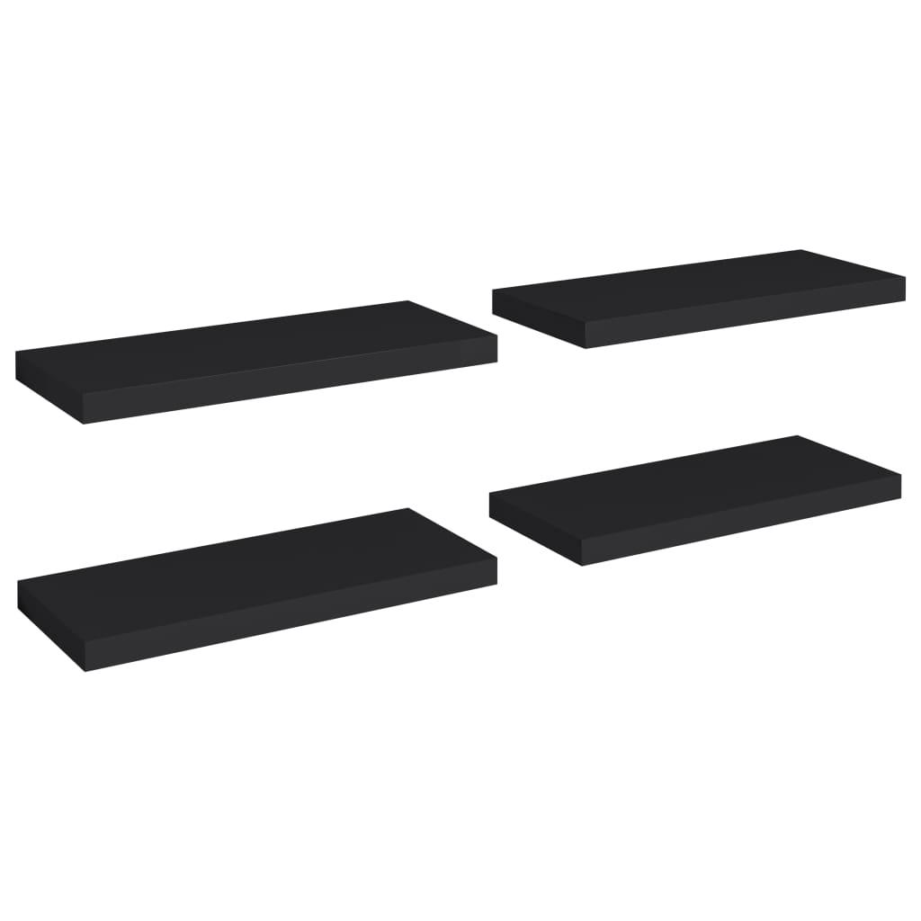 Floating Wall Shelves 4 pcs Black 23.6"x9.3"x1.5" MDF at Set Shop and Smile