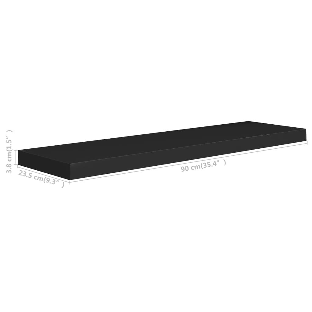 Floating Wall Shelf Black 35.4"x9.3"x1.5" MDF at Set Shop and Smile