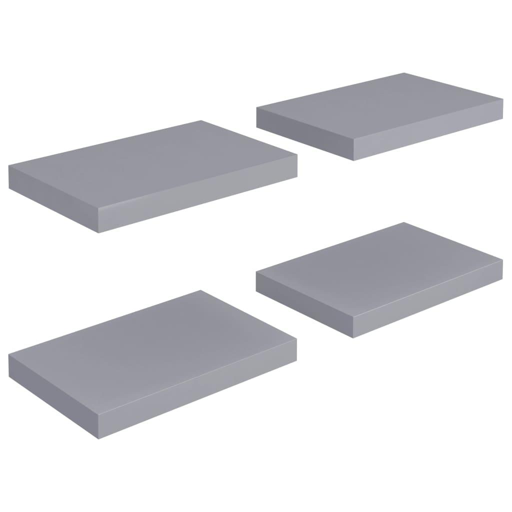 Floating Wall Shelves 4 pcs Gray 15.7"x9.1"x1.5" MDF at Set Shop and Smile