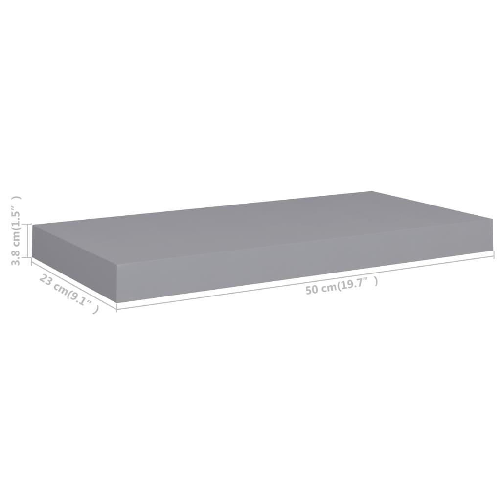 Floating Wall Shelves 2 pcs Gray 19.7"x9.1"x1.5" MDF at Set Shop and Smile