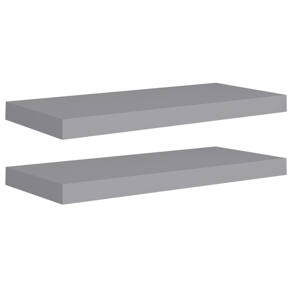 Floating Wall Shelves 2 pcs Gray 23.6"x9.3"x1.5" MDF at Set Shop and Smile