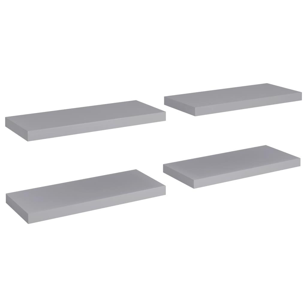 Floating Wall Shelves 4 pcs Gray 23.6"x9.3"x1.5" MDF at Set Shop and Smile