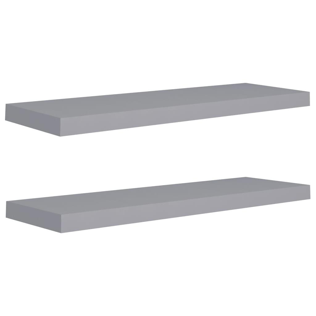 Floating Wall Shelves 2 pcs Gray 31.5"x9.3"x1.5" MDF at Set Shop and Smile