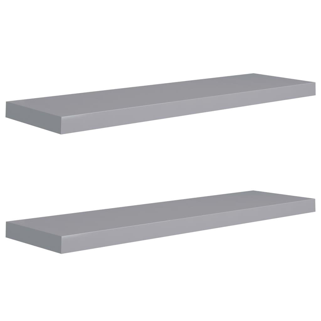 Floating Wall Shelves 2 pcs Gray 35.4"x9.3"x1.5" MDF at Set Shop and Smile