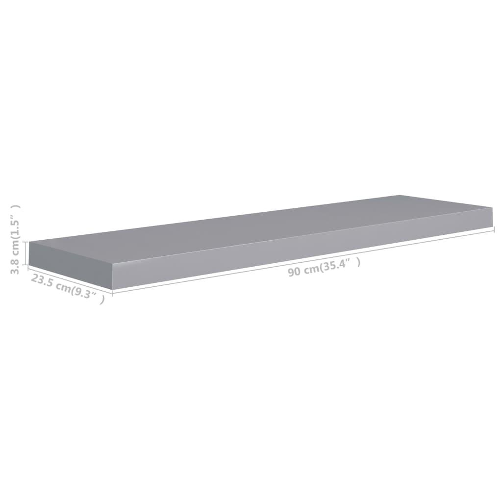 Floating Wall Shelves 4 pcs Gray 35.4"x9.3"x1.5" MDF at Set Shop and Smile