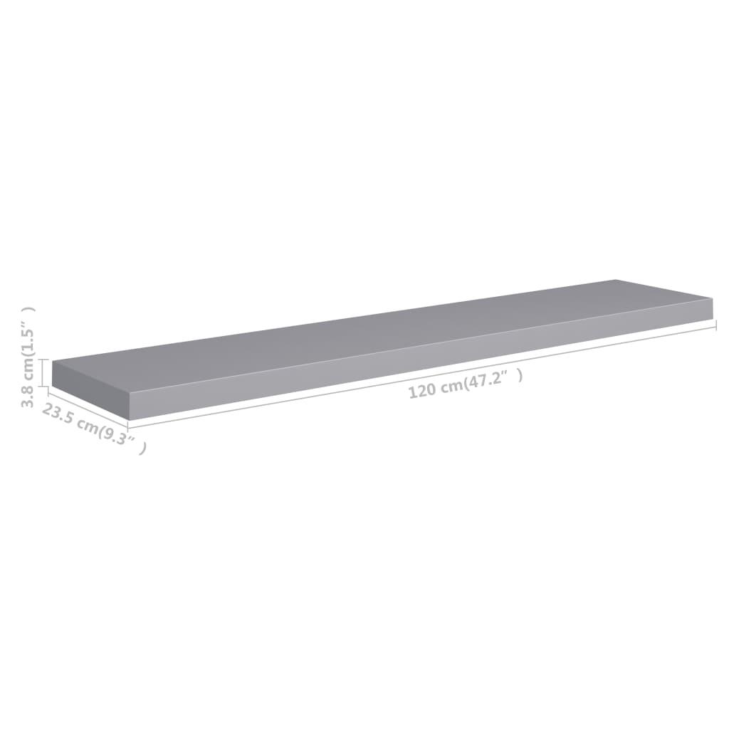 Floating Wall Shelf Gray 47.2"x9.3"x1.5" MDF at Set Shop and Smile