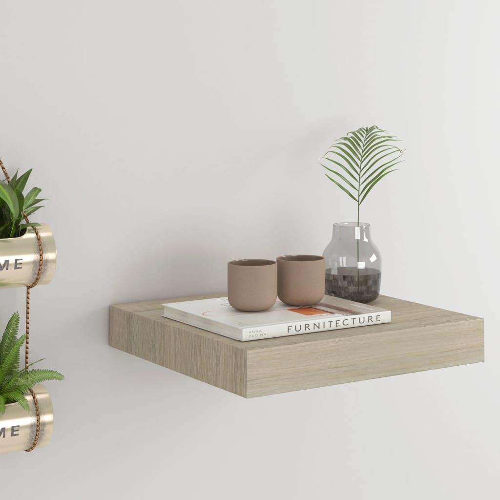 Floating Wall Shelf Oak 9.1"x9.3"x1.5" MDF at Set Shop and Smile