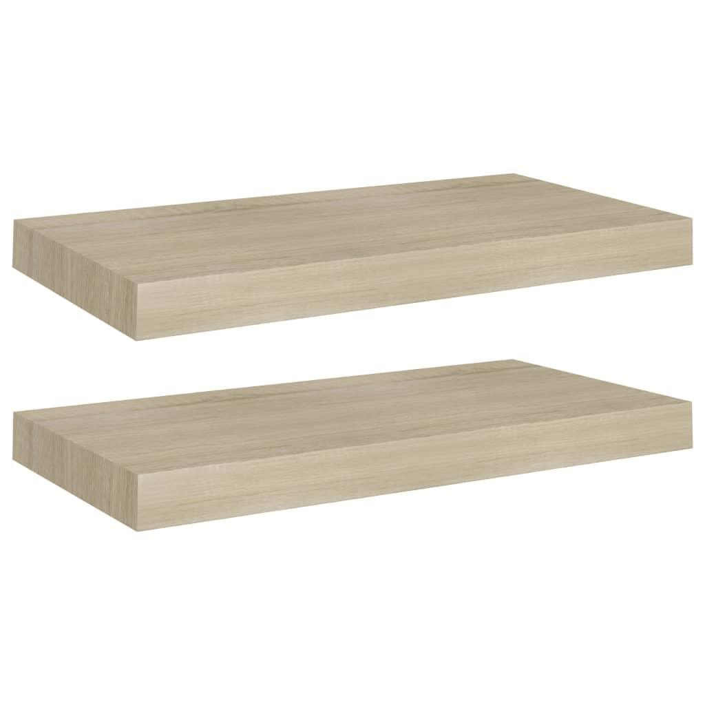 Floating Wall Shelves 2 pcs Oak 19.7"x9.1"x1.5" MDF at Set Shop and Smile