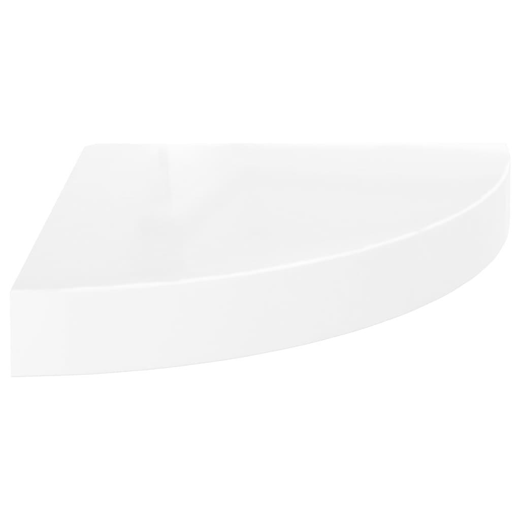 Floating Corner Shelves 2 pcs High Gloss White 9.8"x9.8"x1.5" MDF at Set Shop and Smile