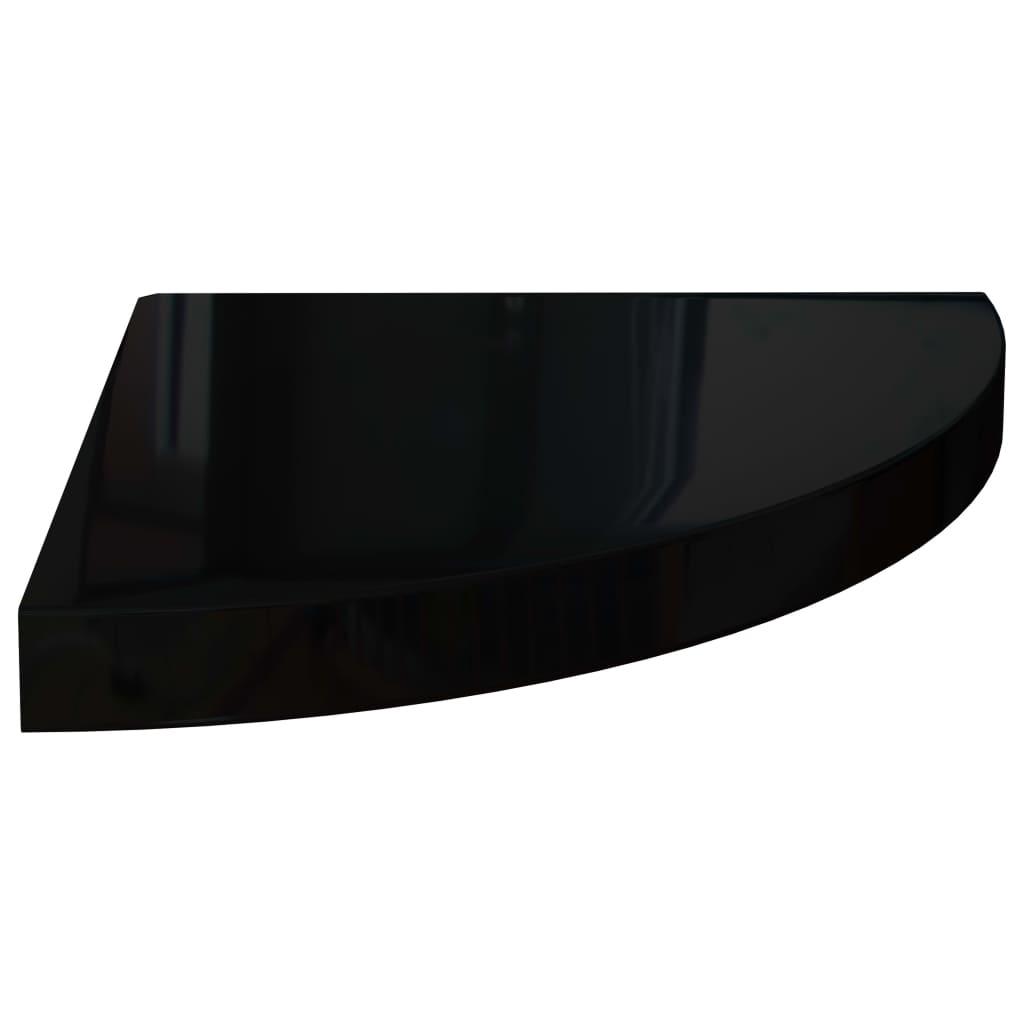 Floating Corner Shelf High Gloss Black 13.8"x13.8"x1.5" MDF at Set Shop and Smile