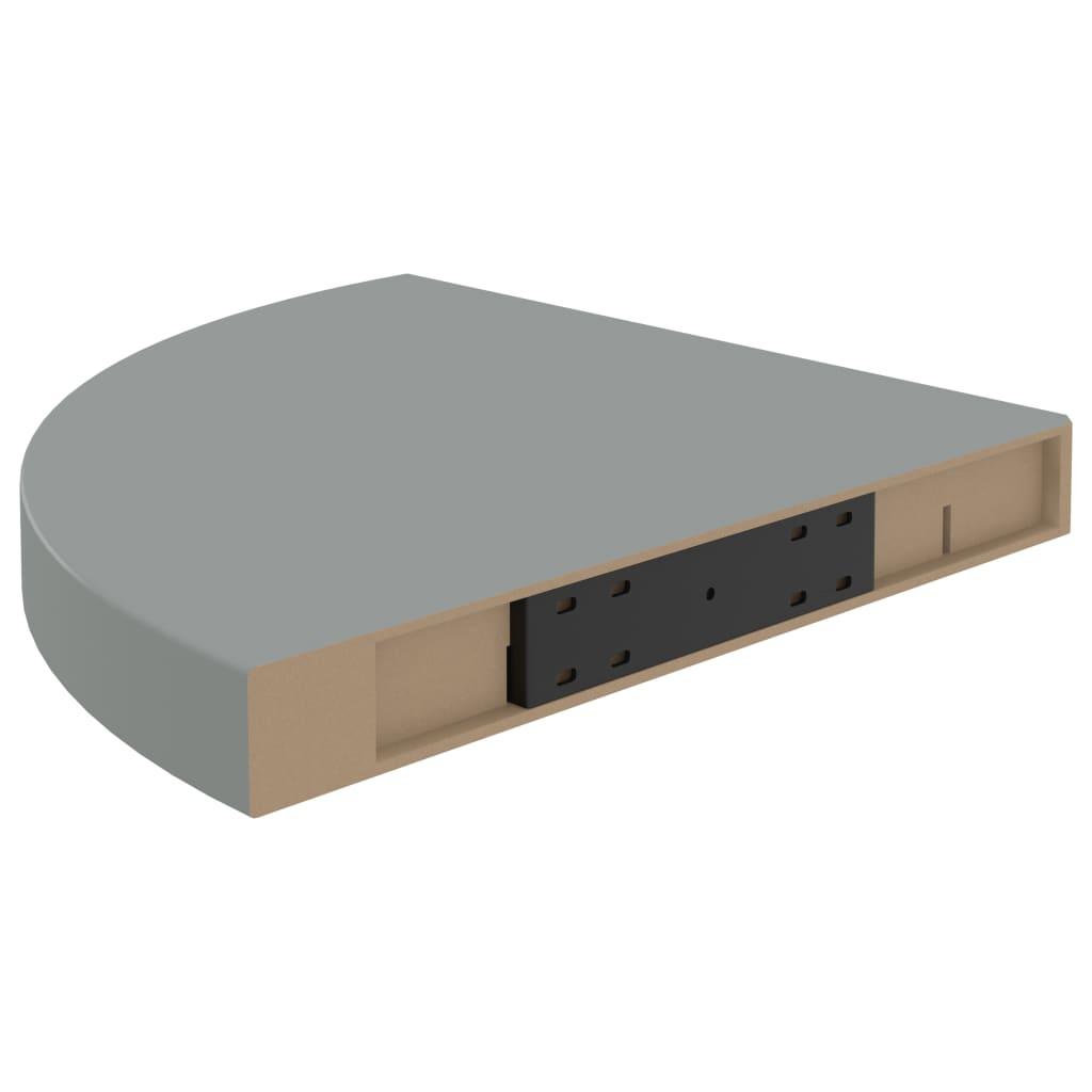 Floating Corner Shelves 2 pcs Gray 13.8"x13.8"x1.5" MDF at Set Shop and Smile