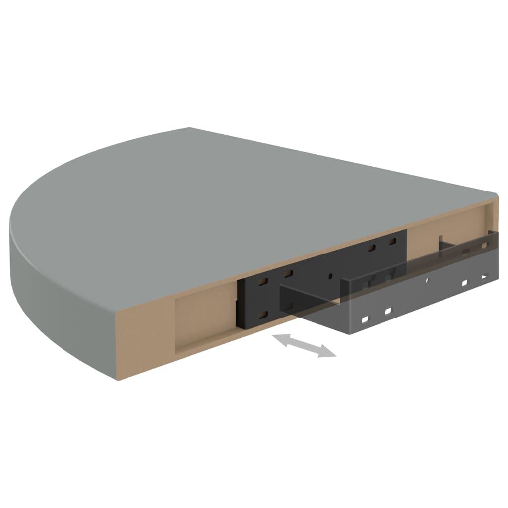Floating Corner Shelves 2 pcs Gray 13.8"x13.8"x1.5" MDF at Set Shop and Smile