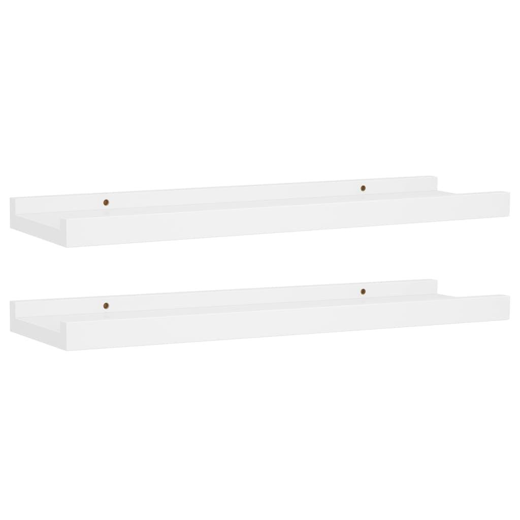 Picture Frame Ledge Shelves 2 pcs White 15.7"x3.5"x1.2" MDF at Set Shop and Smile