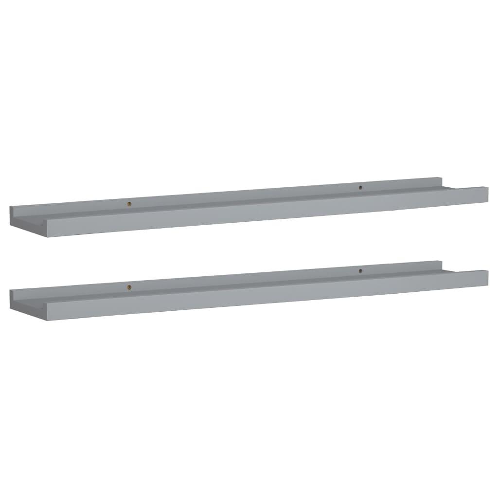 Picture Frame Ledge Shelves 2 pcs Gray 31.5"x3.5"x1.2" MDF at Set Shop and Smile