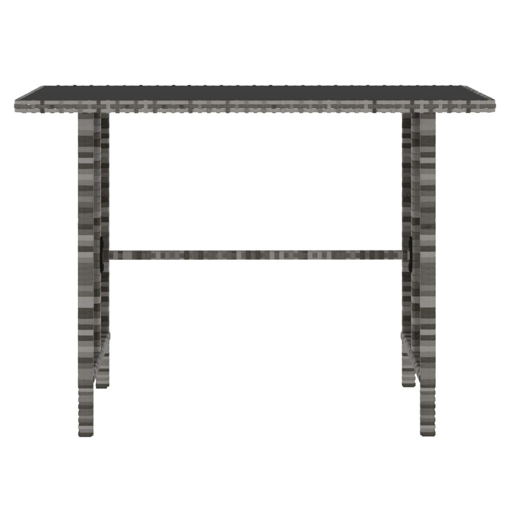 4 Piece Patio Dining Set with Cushions Gray Poly Rattan at Set Shop and Smile