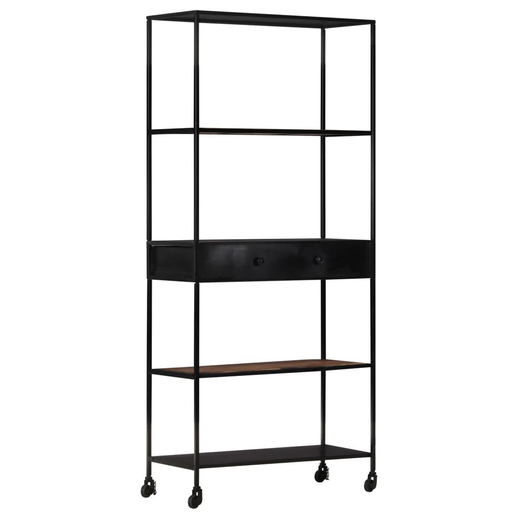 Book Cabinet 35.4"x13.8"x70.9" Rough Mango Wood & Iron at Set Shop and Smile